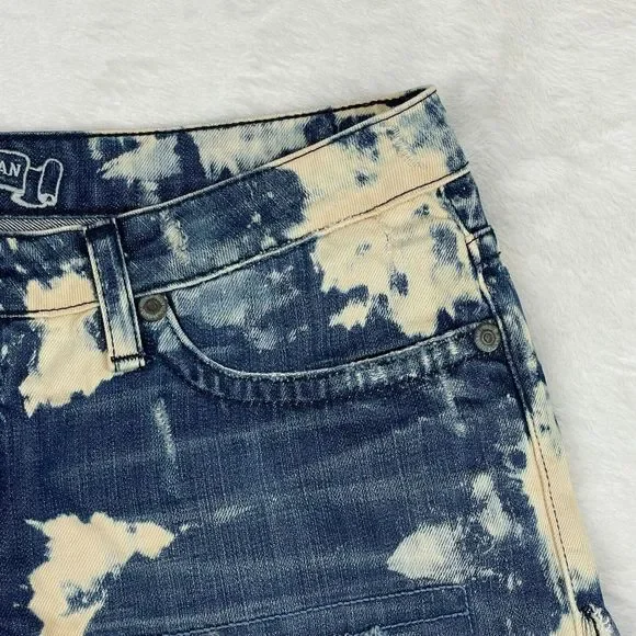 Robins Jean Shorts Womens Size 30 Blue Distressed Gypsy Jeweled Raw Hem Cut Off - Picture 3 of 15